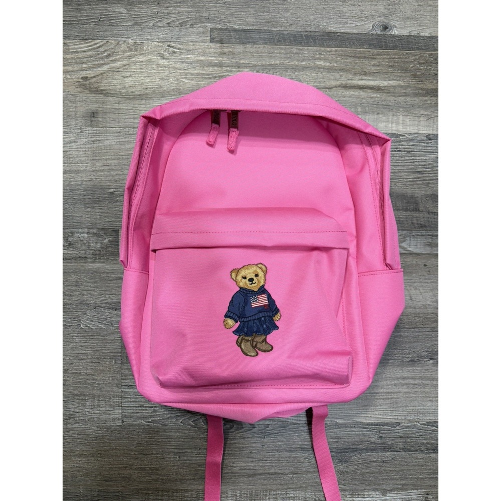 Polo Ralph Lauren Polo Bear Backpack Ail Baja Pink Embroidered - Picture 6 of 14